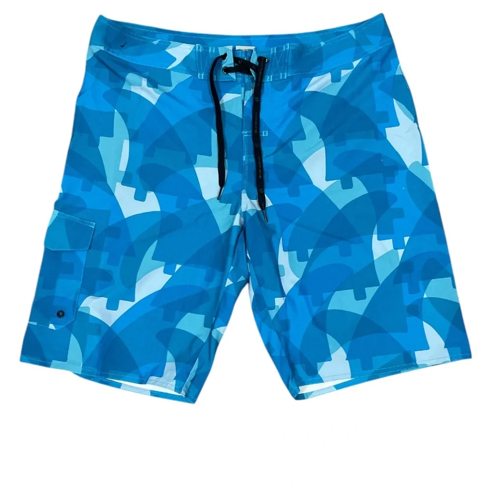 Hang Ten Board Shorts Unlined Swimming Trunks Cargo Pocket Men's Size 36